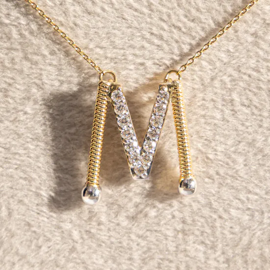 Siran by Iram Diamond Letter M Necklace