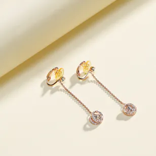 Swarovski Generation Rose Gold Tone Clip Earrings