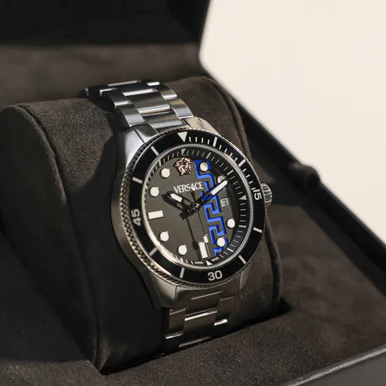 Versace Silver Greca Force Men's Watch