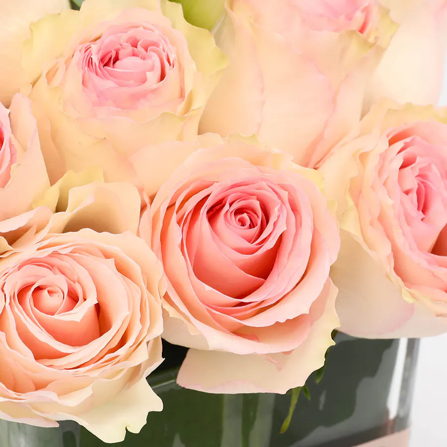 Esperance Roses & White Calla | Square Vase 3