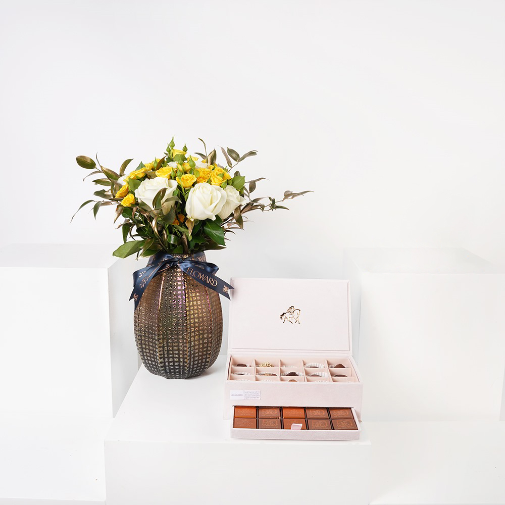 Godiva Small Royal Box | Yellow Baby Rose