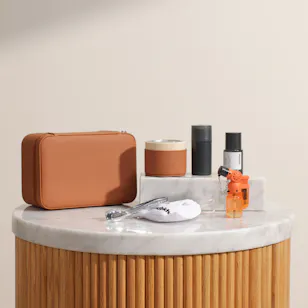 Mubkhar Bakhoor Leather Travel Bag | Camel 