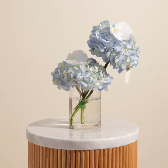 Double Hydrangea & Orchid Flowers Vase