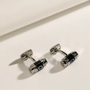 Aigner Ferro Black and Silver Men's Cufflinks