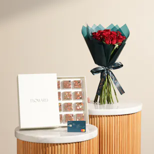 Floward 150 BHD Card and Chocolate Box | Floral Breeze Floward 150 BHD Card and Chocolate Box | Floral Breeze