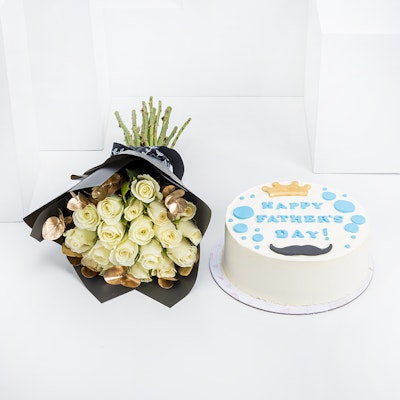 Sugar Daddy's Father's Day Cake | White Roses