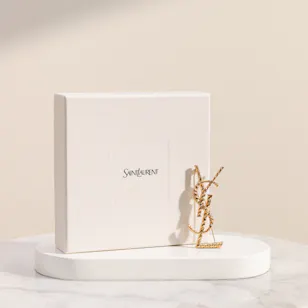 Saint Laurent Cassandre Brooch with Twisted Stripe Texture