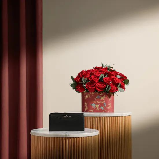 Cavalli Class Elegant Women's Wallet | Iconic Red Flowers