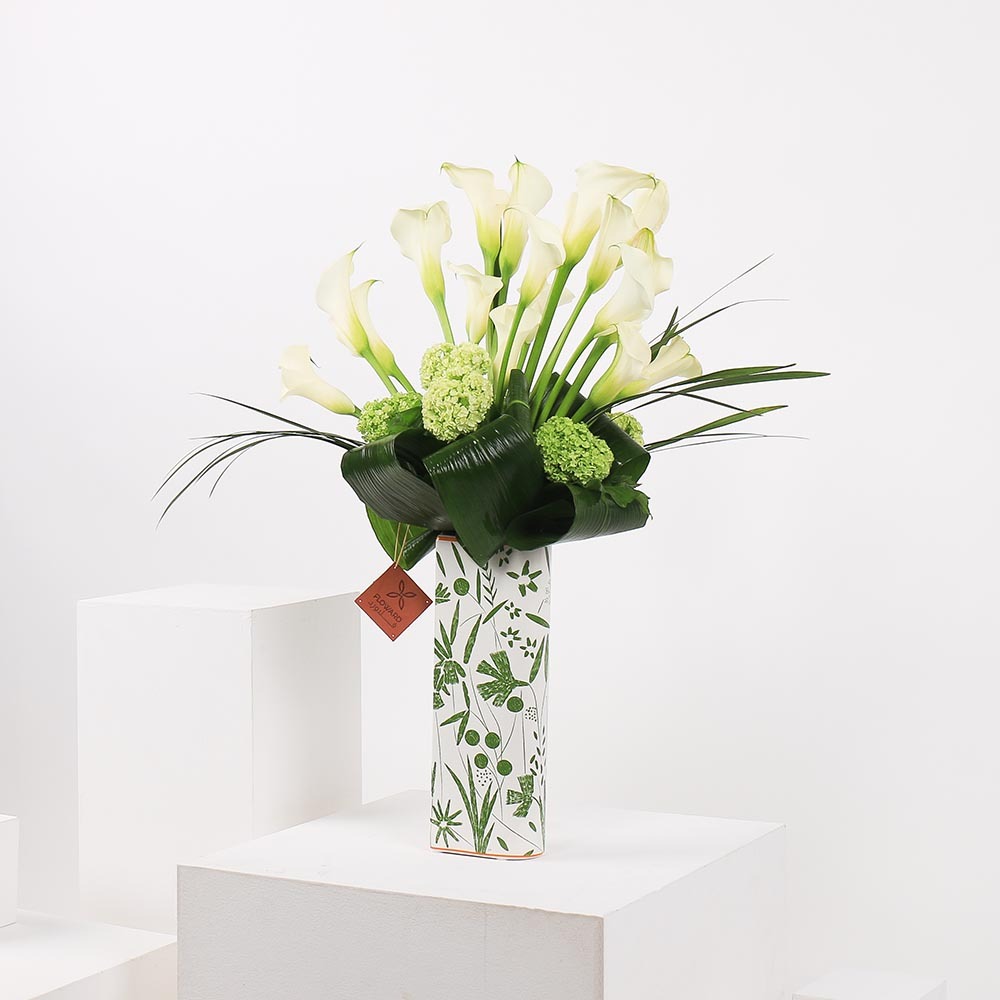 كالا | مزهرية زنبق كالا البيضاء