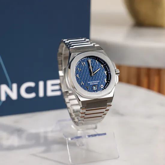 Nuncier MT Silver Blue Men's Watch | Happiness Plant