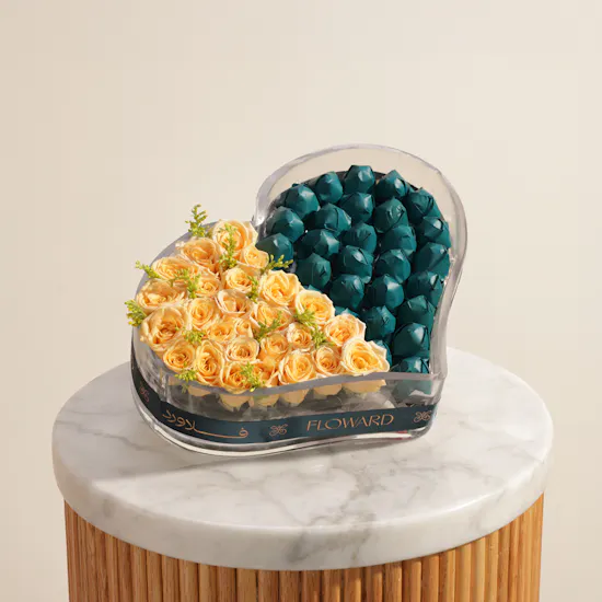 Floward Sweet Moments Chocolate and Flower Heart Vase