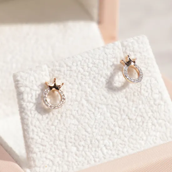 Baby Crown Gold Crown Earrings