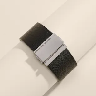 Porsche Design Black Leather Men Bracelet