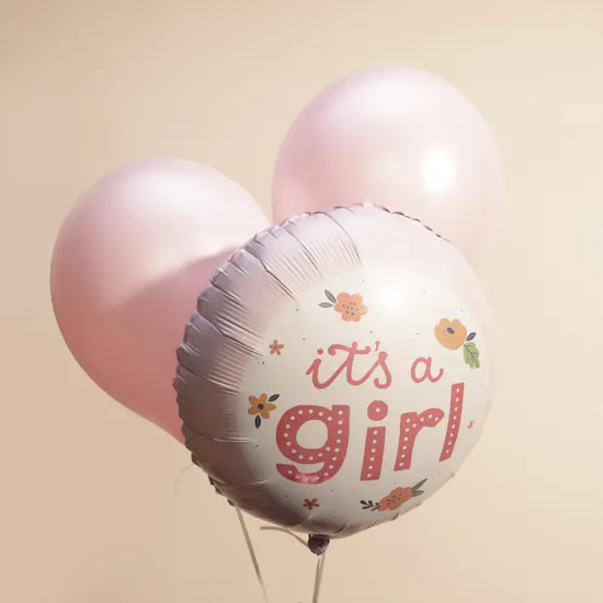 It's a Girl Pink Balloons | Flowers Bouquet