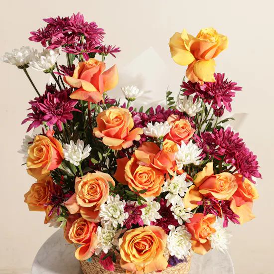 Sunny Flowers Basket
