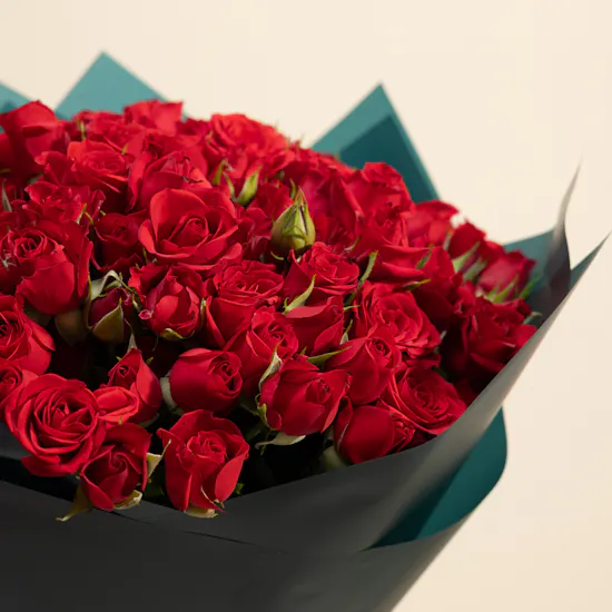 Crimson Devotion Red Baby Roses Bouquet