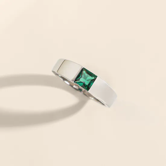 Floward Green Monolith Silver Men's Ring | Size 8