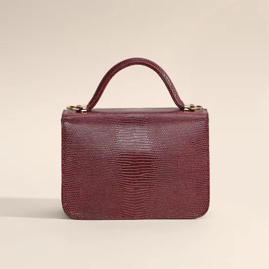 Rula Galayini Baby Vertigo Burgundy Lizard-Print Women’s Bag