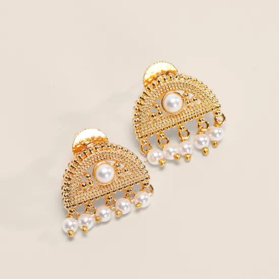 Lynyer Ravi Hemisphere Gold Plated Earrings