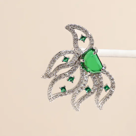 Floward Silver Jewelry Set | Aqua Green
