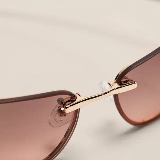 Le Specs Bubbles Wrap Gold Smokey Pink Gradient Women's Sunglasses
