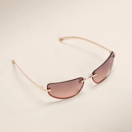 Le Specs Bubbles Wrap Gold Smokey Pink Gradient Women's Sunglasses