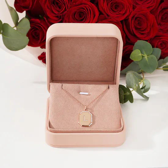 Floward Letter L Silver Necklace | Love Roses