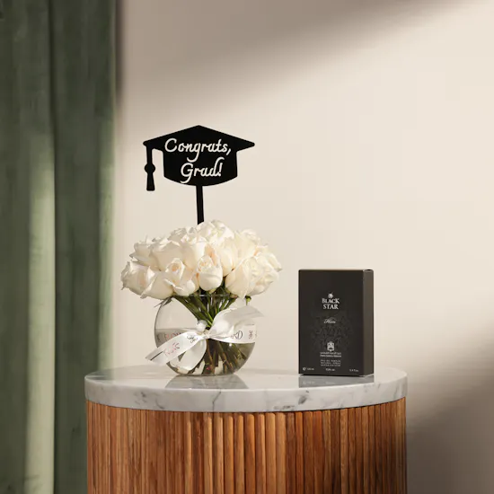Abdul Samad Al Qurashi Black Star EDP Men Perfume | Congrats Grad! Flower Vase