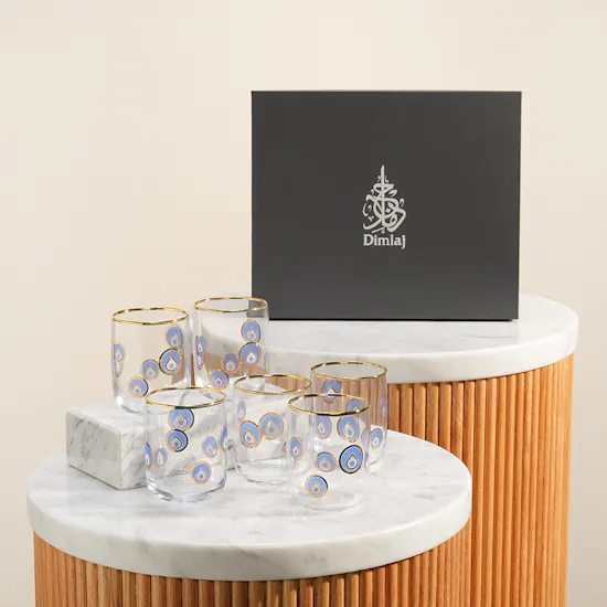 Dimlaj Charm Glass Tumbler Glass Cups Set