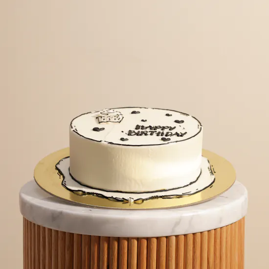 Helen’s Banery Happy Birthday Drawing Chocolate Cake