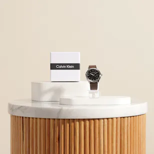 Calvin Klein Dark Brown Leather Men's Watch 