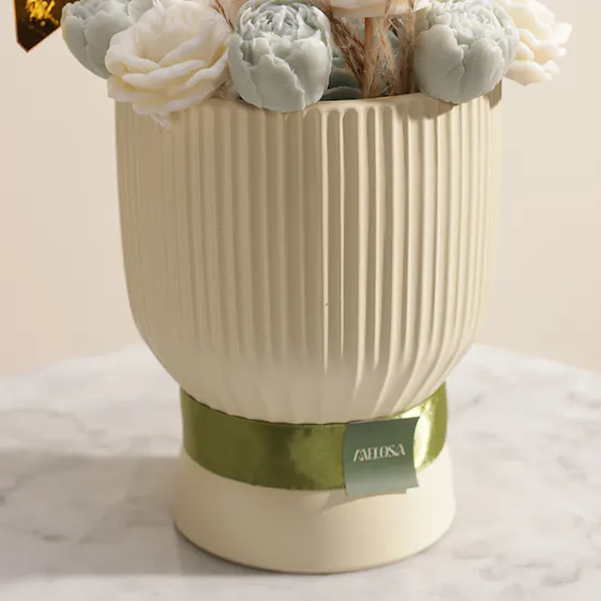 Melosa New Year 2026 Light Blue Candles Vase