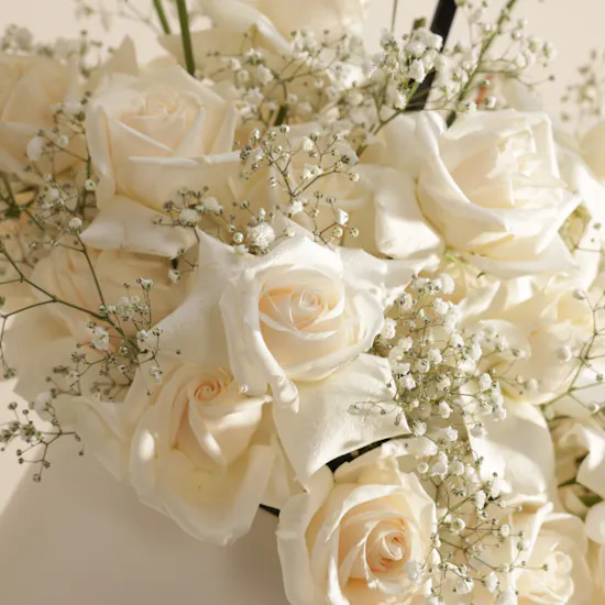 White Happy Wedding Flower Box
