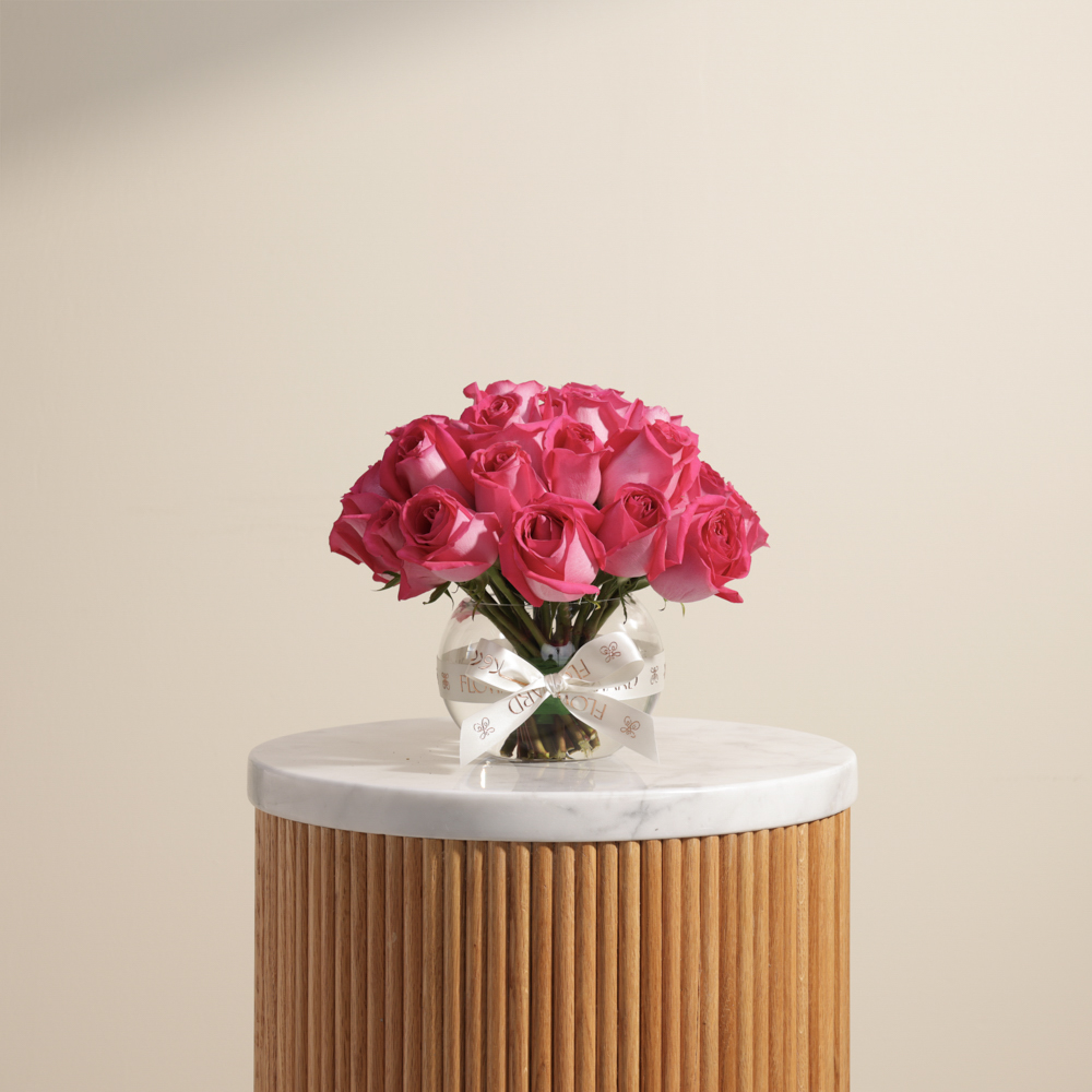 Fuchsia Splendor Vase | 25 Roses
