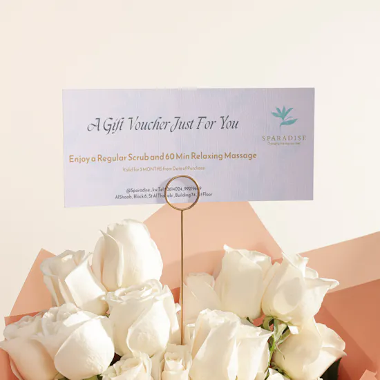 Sparadise Regular Scrub & Relaxing Massage Voucher | Shiny Flowers Bouquet