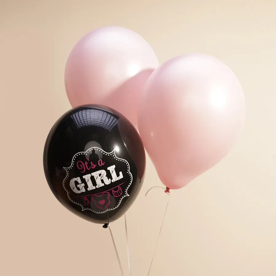 Welcome Baby Girl Flower Bouquet & Balloons 4