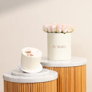 Floward Baby Girl Bento Cake | Pink Pretty Roses Floward Baby Girl Bento Cake | Pink Pretty Roses