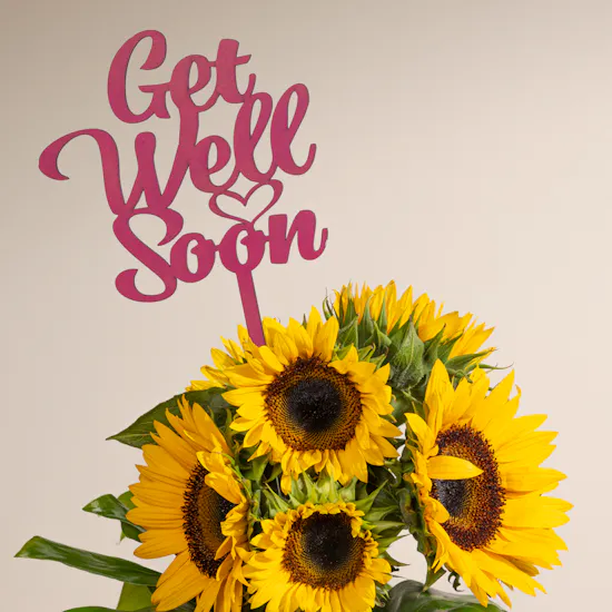 Get Well Soon Sunflowers Vase