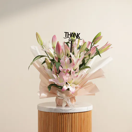 Gentle Thank You Flowers Bouquet