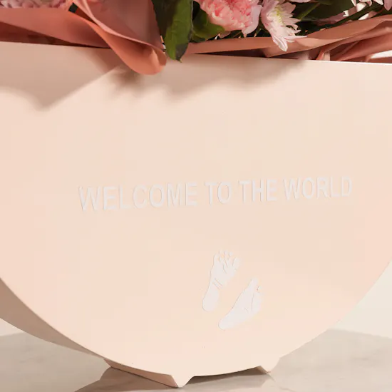 Baby Girl Pink Flower Circle Stand