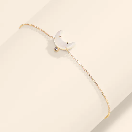 Leïa K. Moon Stone Diamond Necklace Bracelet