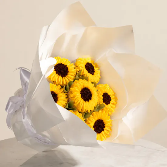Gourmet Artistry Sunflower Cupcakes Bouquet