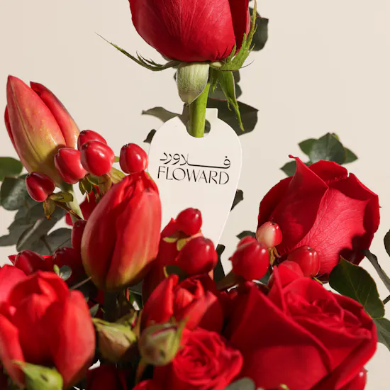 Red Flowers Vase