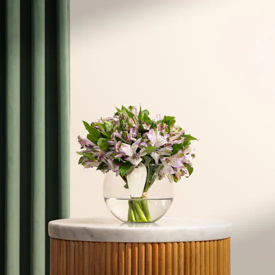 Whispers of Violet Flowers Vase