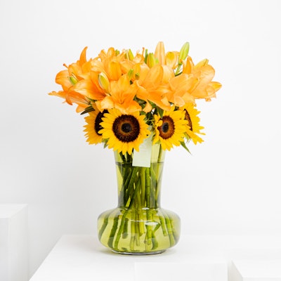 Sunflowers & Lilies Vase