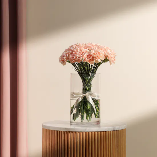 Vibrant Carnation Peach Vase