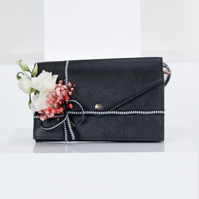 Campo Marzio Wallet Bag Black With Flowers 