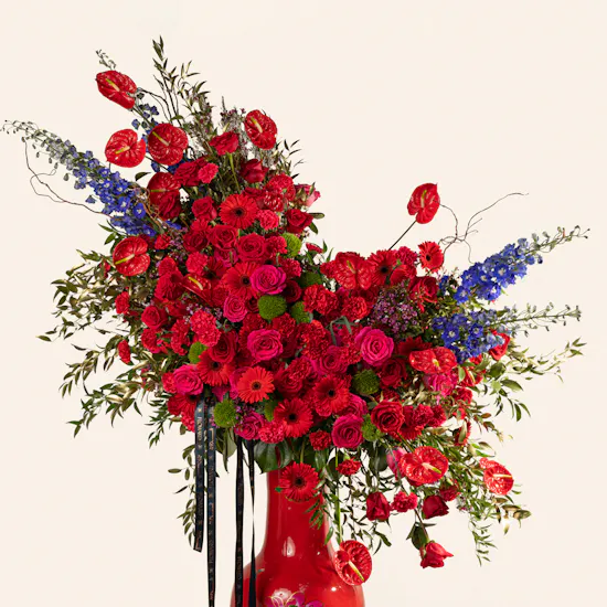 Majestic Crimson Flower Vase