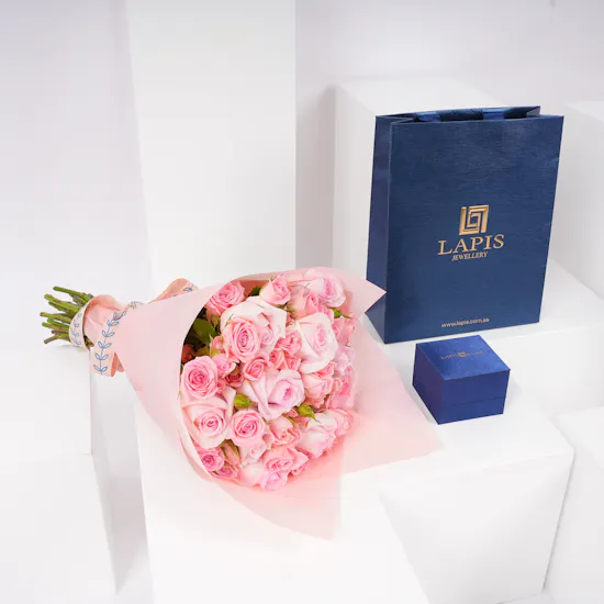 Lapis Diamond Ring | Flowers Bouquet