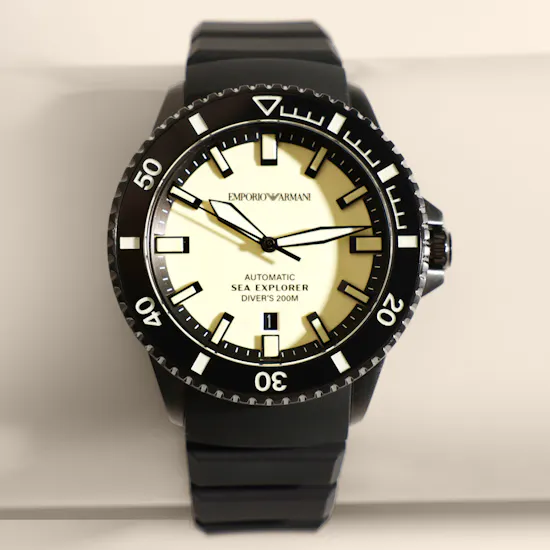 Emporio Armani Sea Explorer Automatic Black Watch for Men